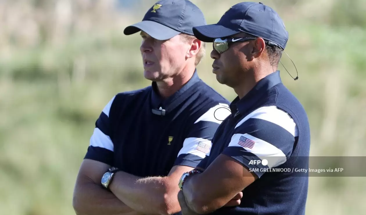Steve Stricker y Tiger Woods
