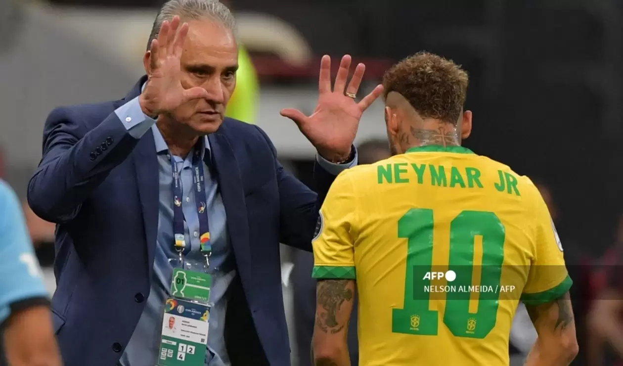 Tite y Neymar - Brasil 2021