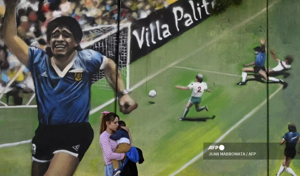 Mural de Diego Maradona en Argentina