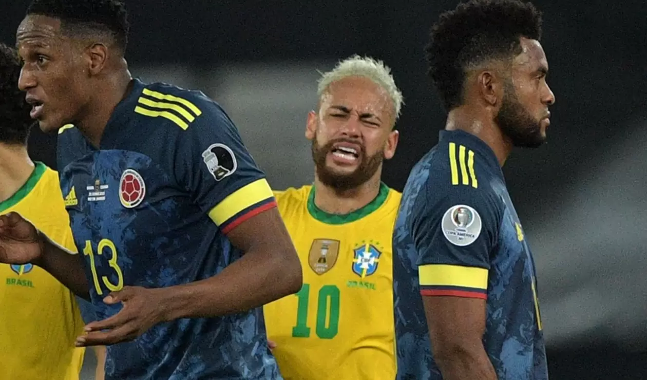 Pelea entre Neymar y Miguel Borja en el Colombia vs Brasil