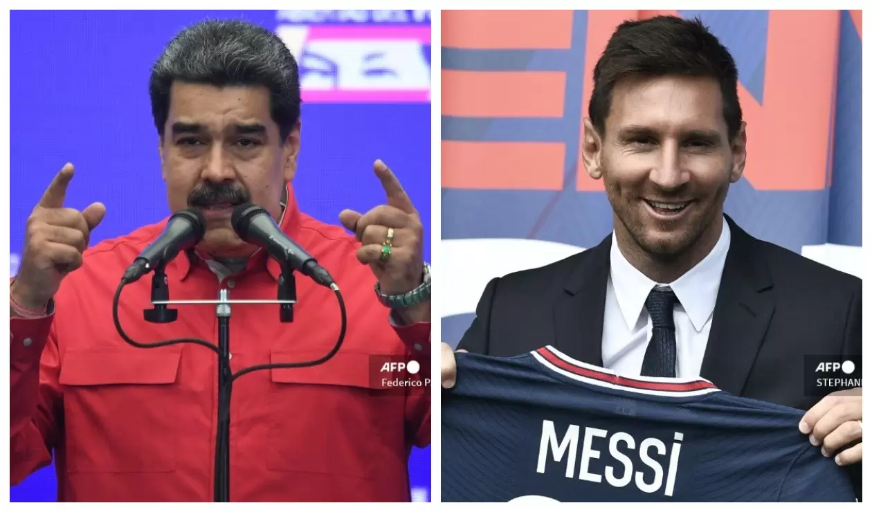 Nicolás Maduro y Lionel Messi