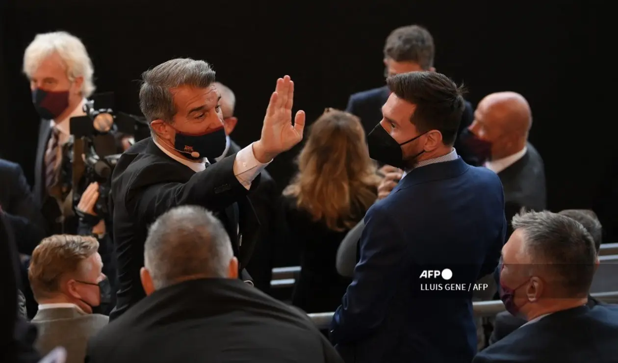 Joan Laporta y Lionel Messi