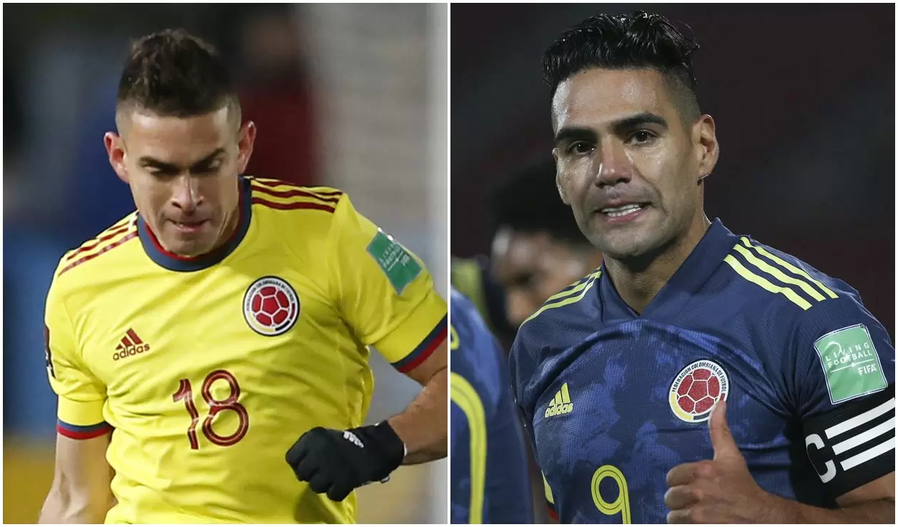 Santos Borré y Falcao, jugadores de la Selección Colombia