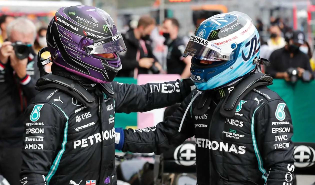 Hamilton y Bottas en el Gran Premio de Turquía de F1