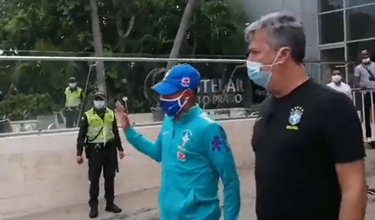 Neymar en Barranquilla con la Selección de Brasil