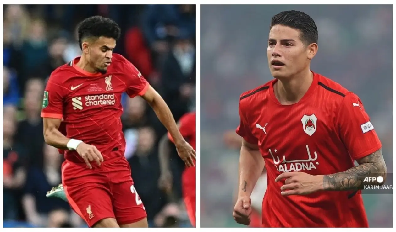 James Rodríguez felicitó a Luis Díaz por su primer título con el Liverpool