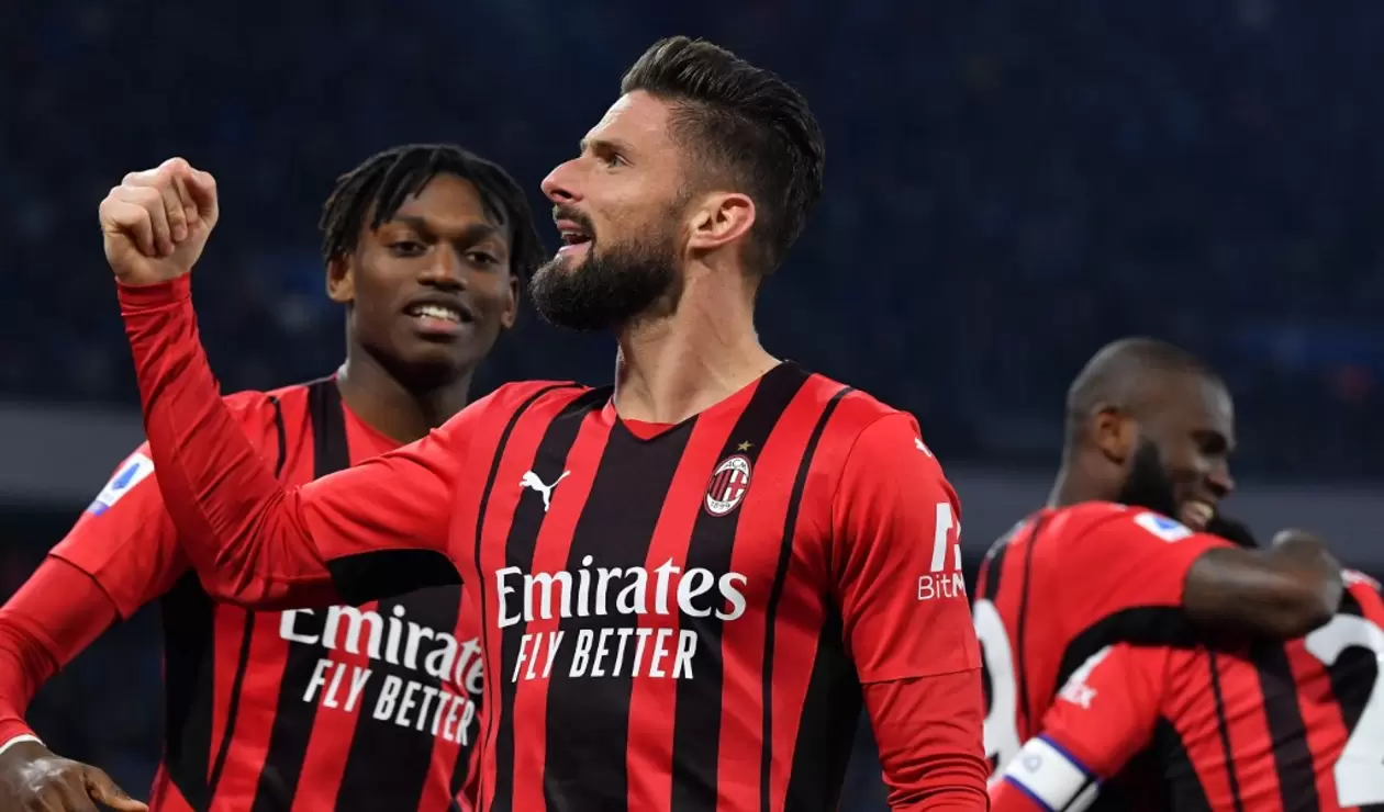Olivier Giroud salvó la victoria del Milán ante Nápoles