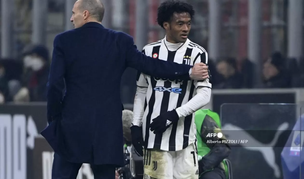 Cuadrado y Allegri y el difícil momento de Juventus.