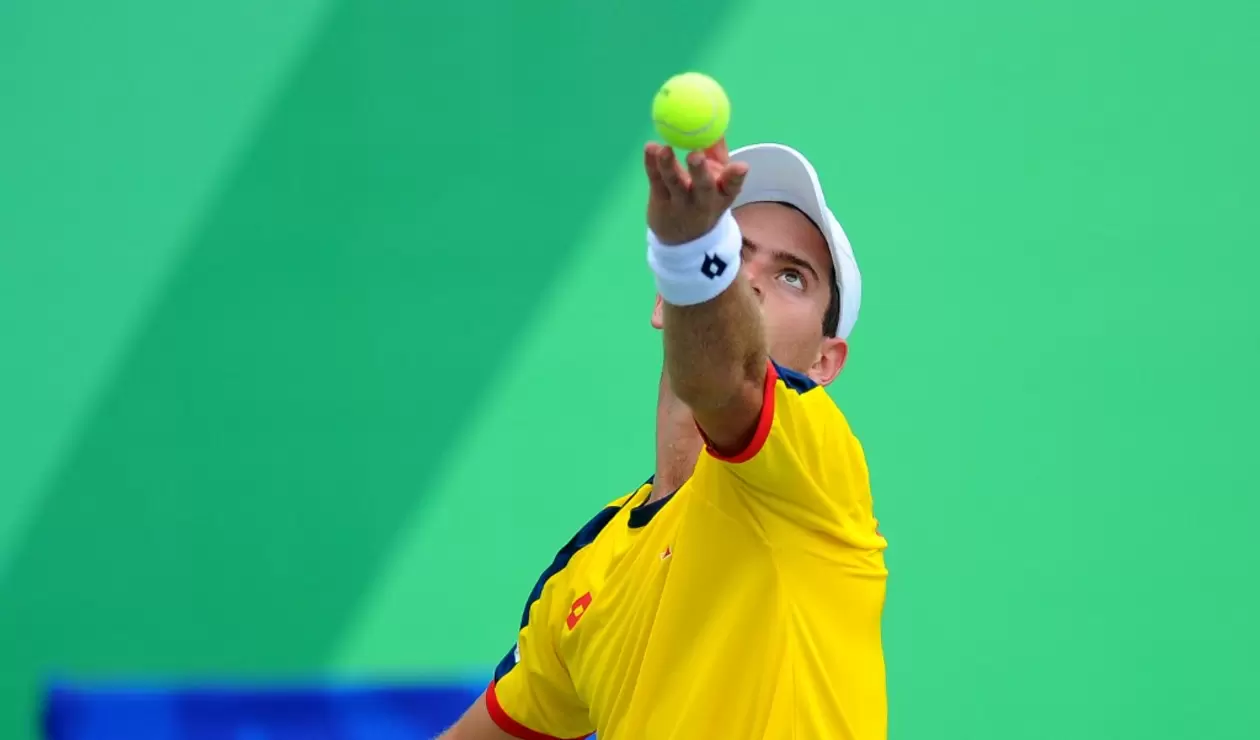 Nicolás Mejía con Colombia en la Copa Davis ante EEUU