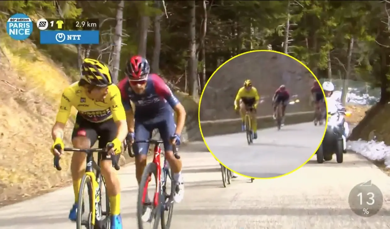 Ataque de Roglic y respuesta de Dani Martínez en la París Niza