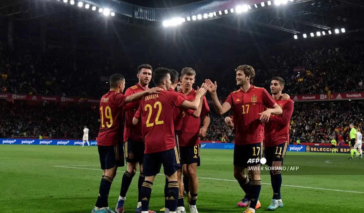 España en su último partido amistoso de Marzo de 2022.