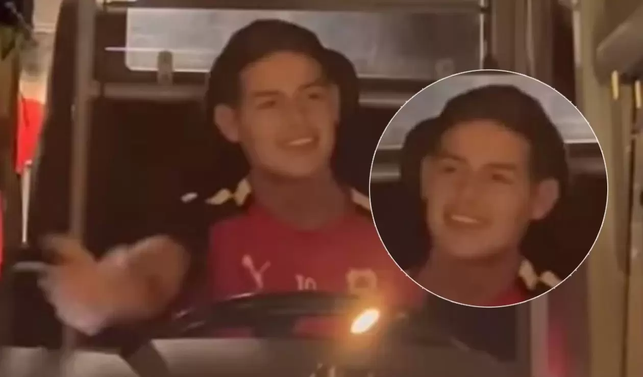 James Rodríguez y su divertido momento en el autobús del Al Rayyan.