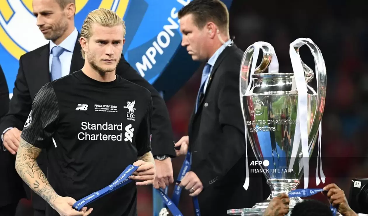 Loris Karius, portero del Liverpool en la final de Champions 2018