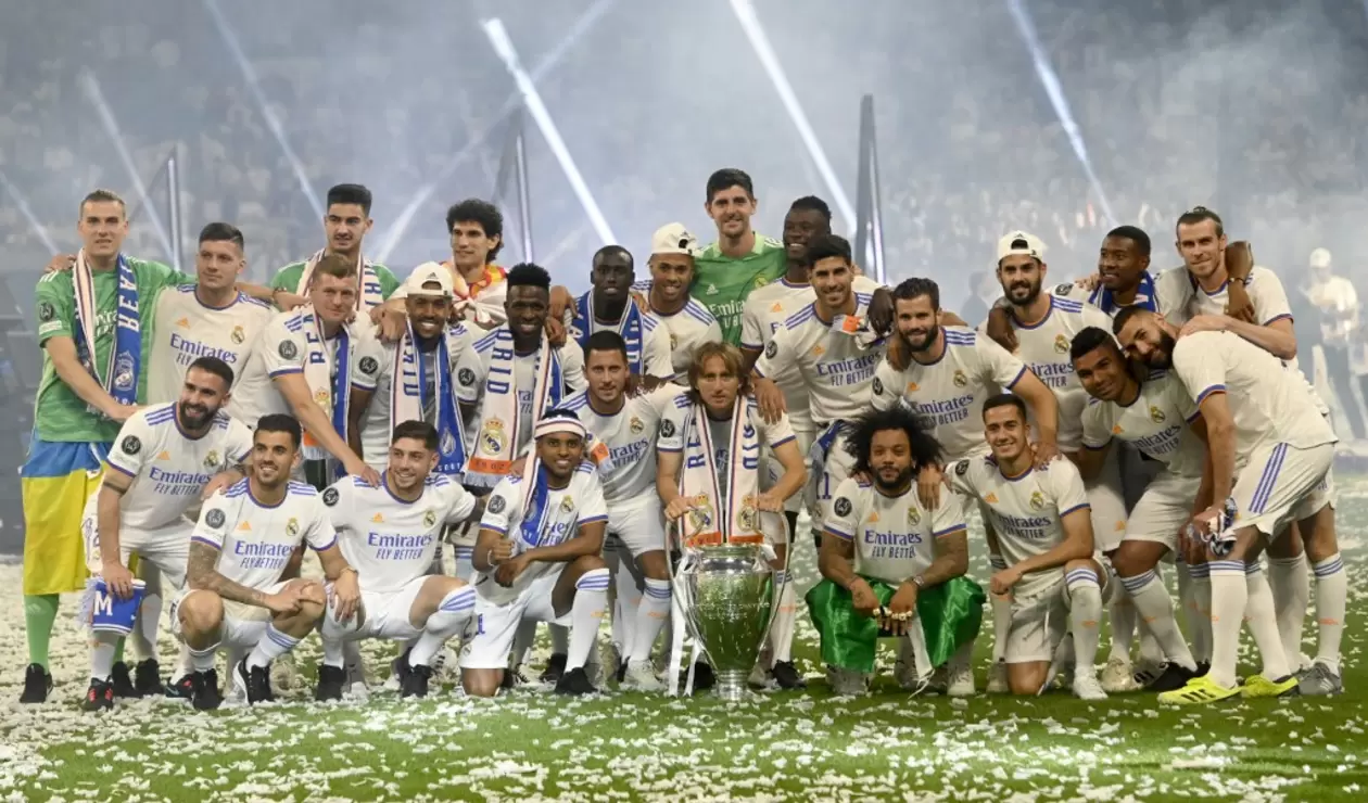 Real Madrid celebrando su Champions 14