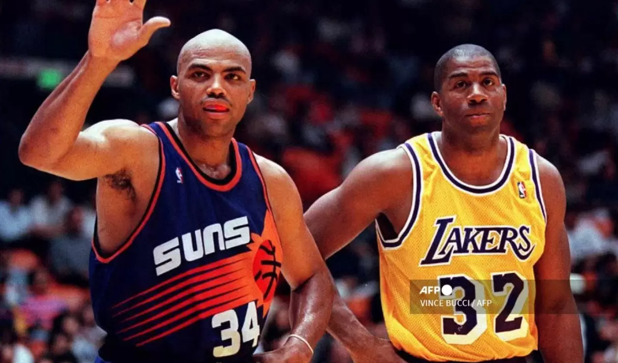 Magic Johnson y Charles Barkley, NBA 1996.