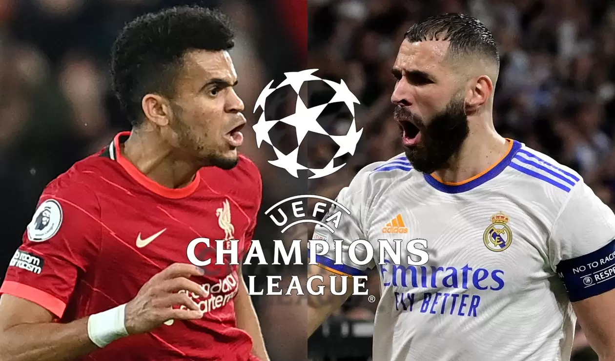 Liverpool vs Real Madrid, Champions League  Karim Benzema, Luis Díaz