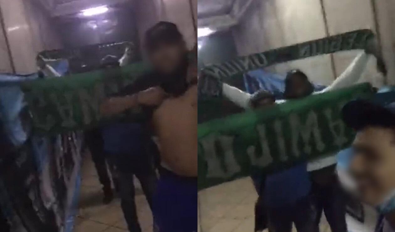 Hinchas de Deportivo Cali roban bandera la barra de Racing
