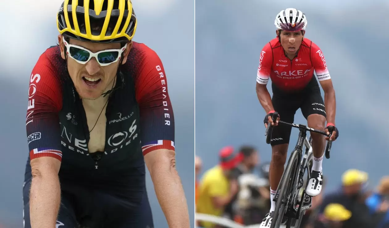 Geraint Thomas y Nairo Quintana en el Tour de Francia 2022