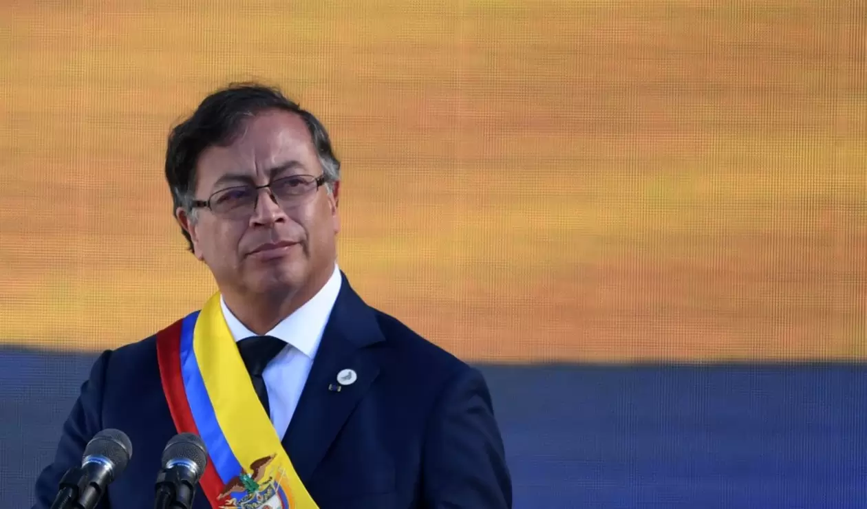 Gustavo Petro durante la posesión como presidente de Colombia
