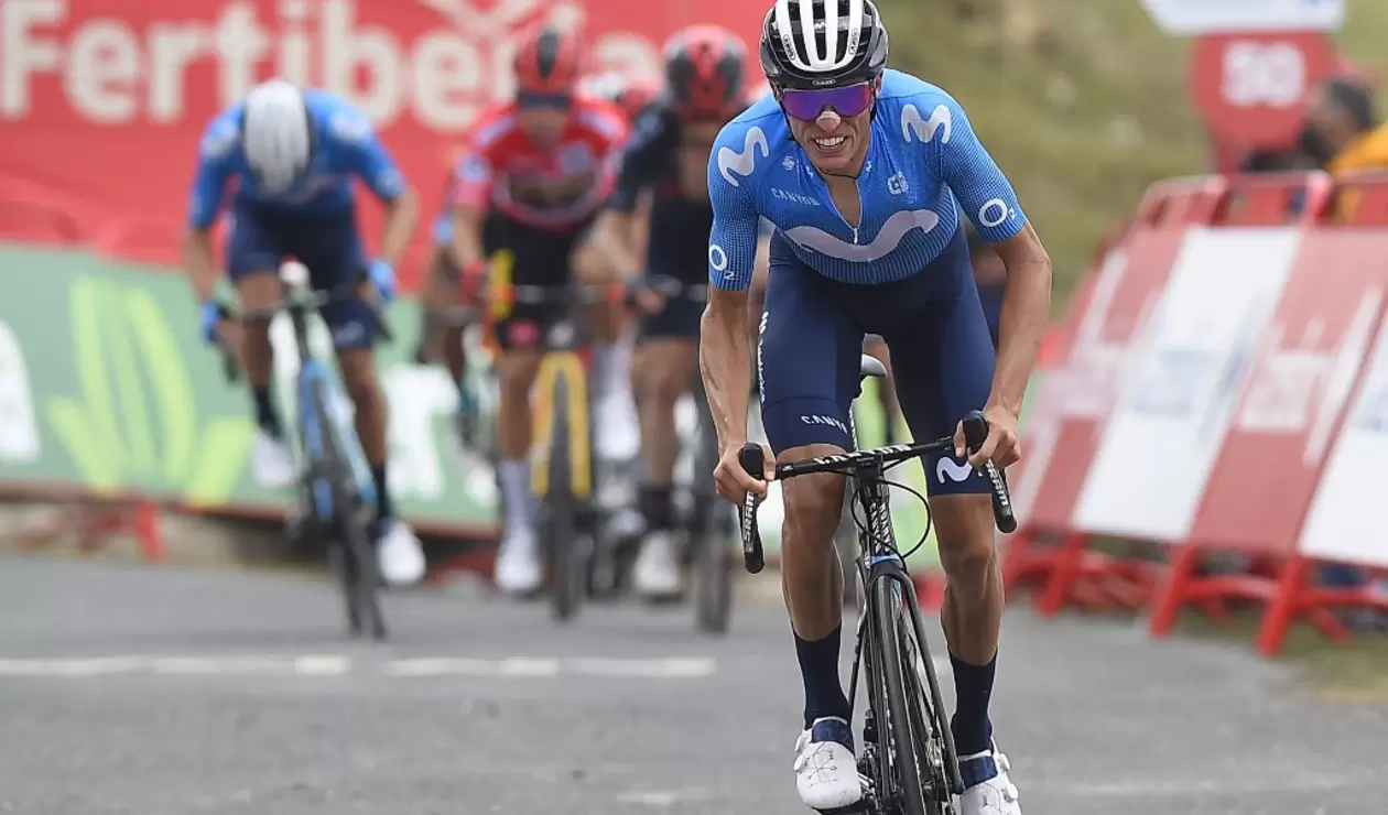 Enric Mas, ciclista del Movistar en la passa Vuelta a España