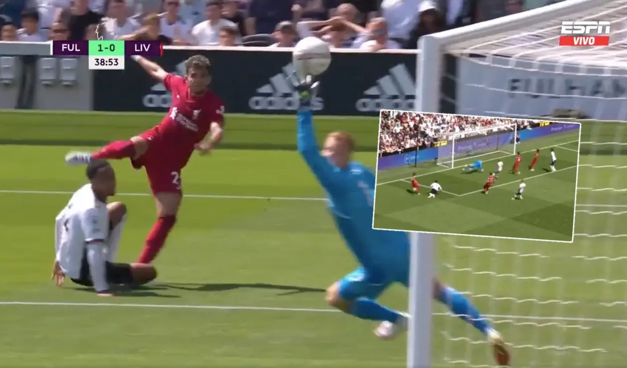 Luis Díaz estrella un balón en el palo; Fulham vs Liverpool