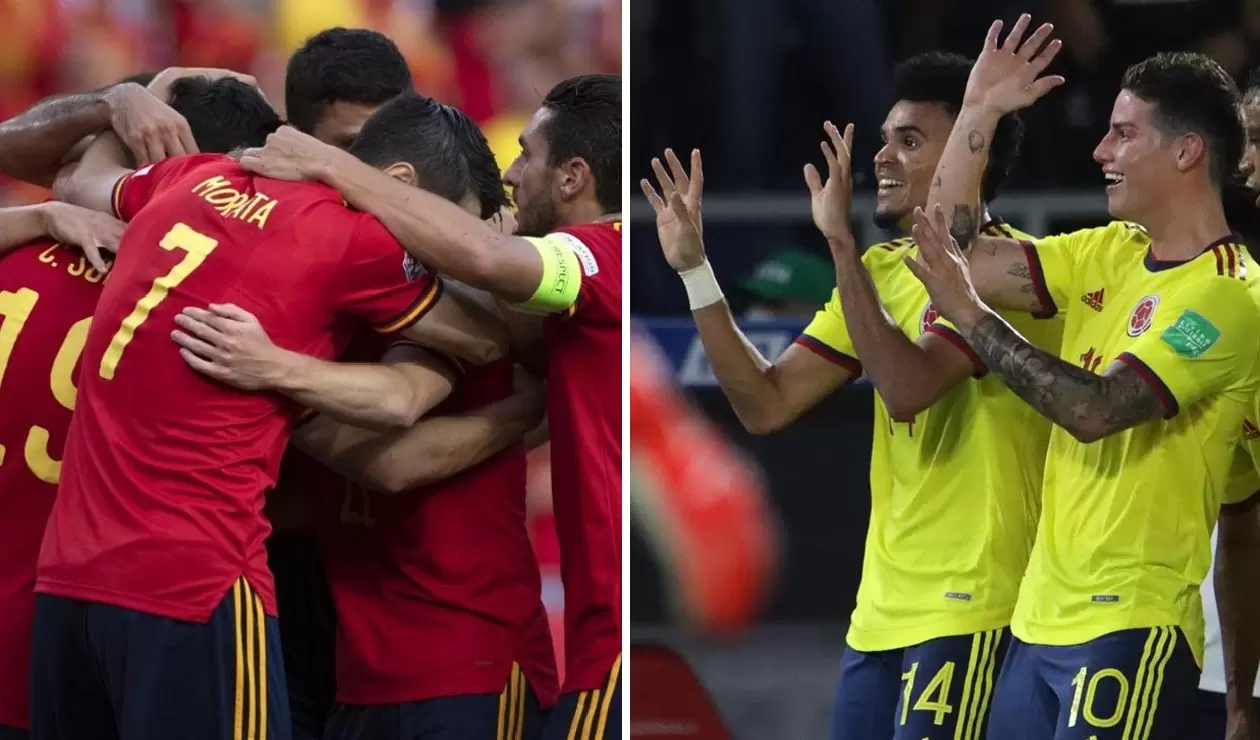 Selección España y Selección Colombia