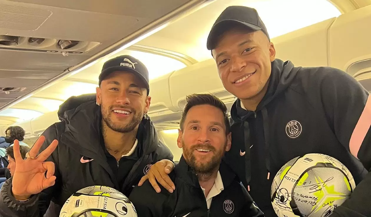 Mbappé, Neymar y Messi, PSG