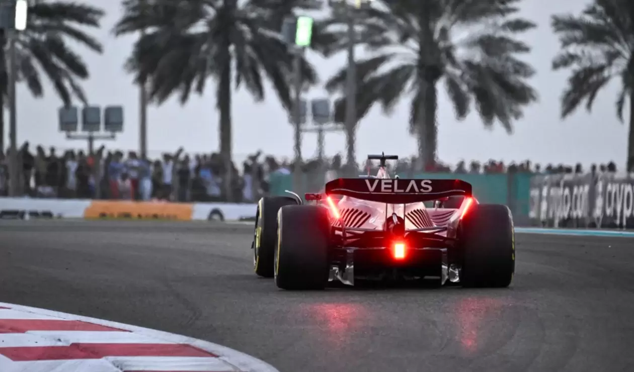 El auto de Leclerc en el Gran Premio de los Emiratos Árabes