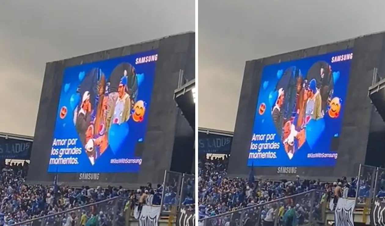 Kiss cam - Hinchas de Millonarios en El Campín