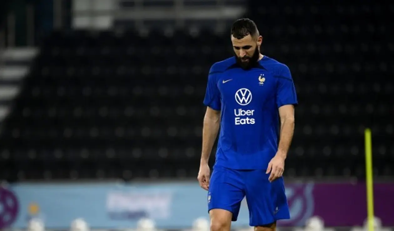 Benzema con la Selección de Francia en el Mundial de Qatar
