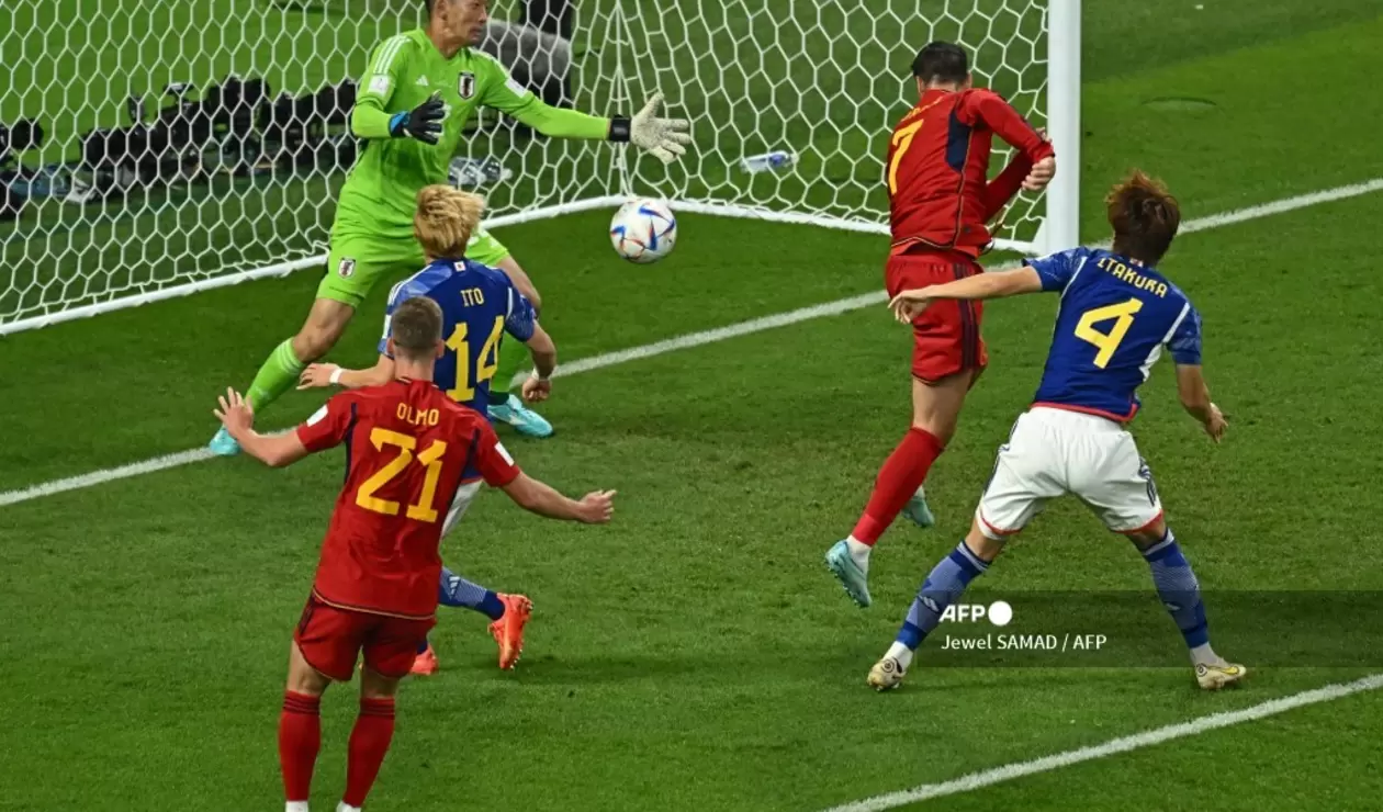 El gol de Morata para la ventaja inicial de España ante Japón