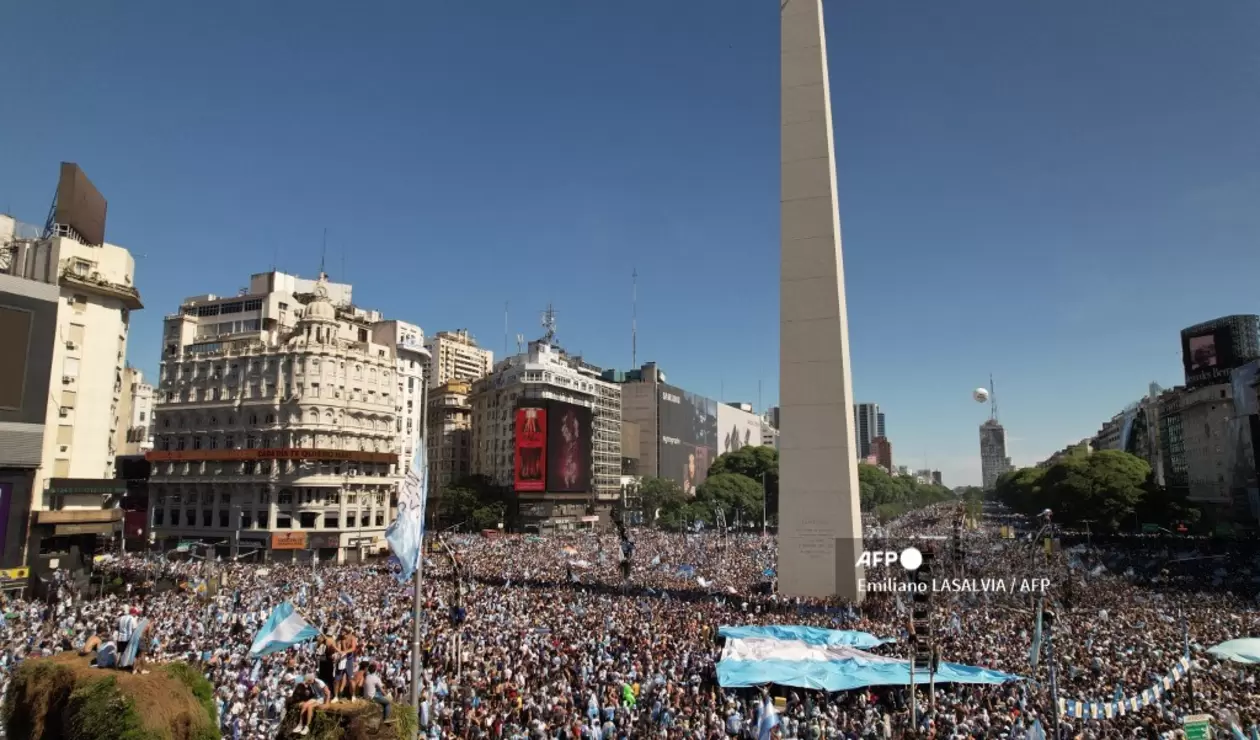 El festejo el gol del título de Argentina en Buenos Aires