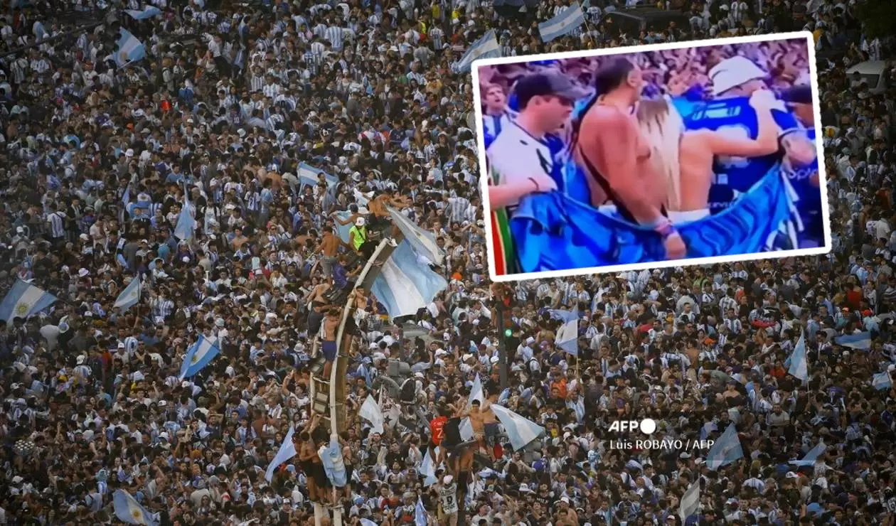 Hincha argentina que se quitó la camiseta