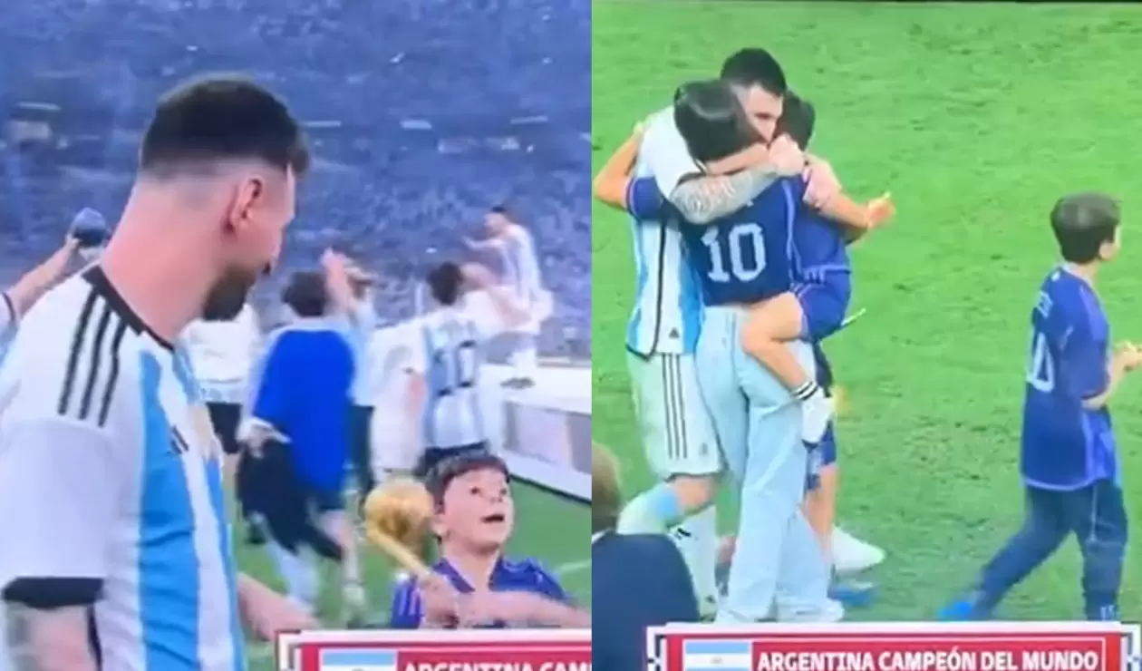 Messi y su familia festejando el título del mundial