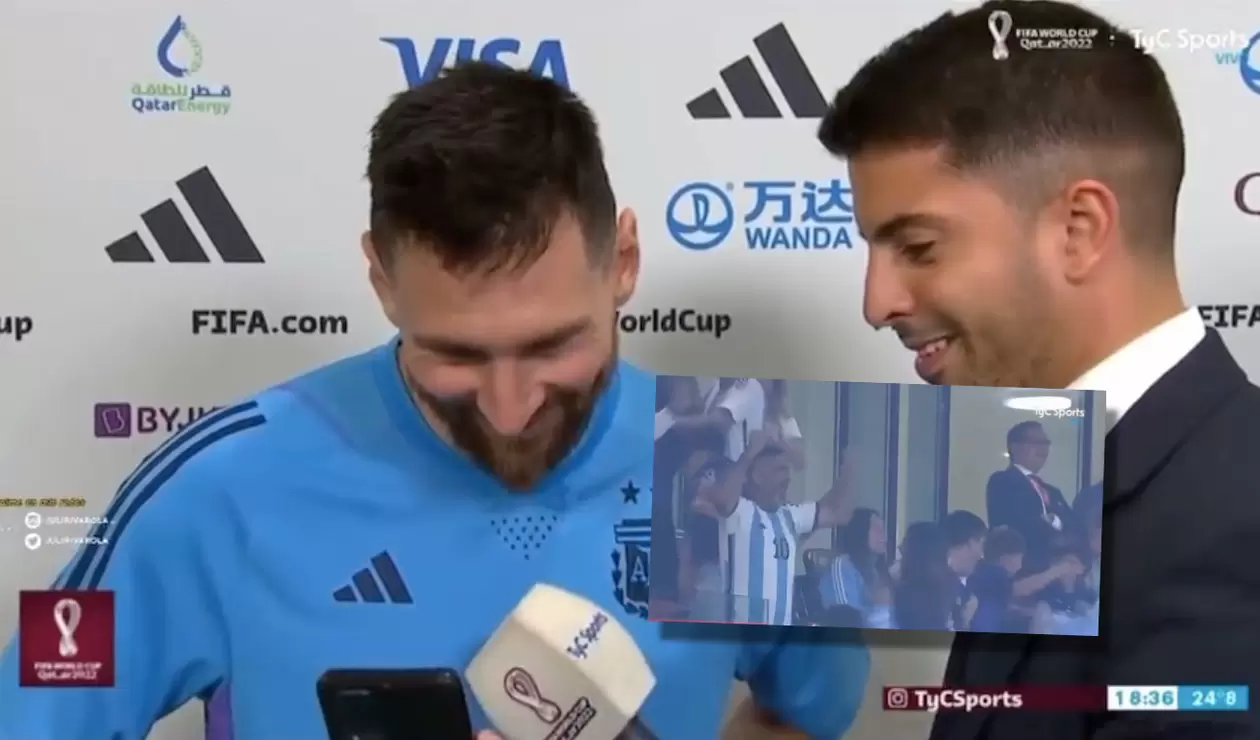 Reacción de Messi al ver a su familia celebrar el gol que marcó ante Australia