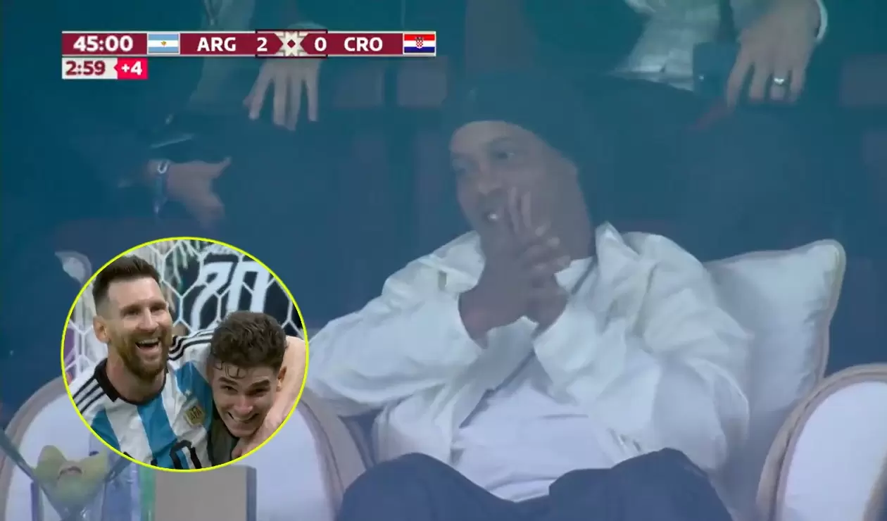 Ronaldinho en el estadio en Argentina vs Croacia