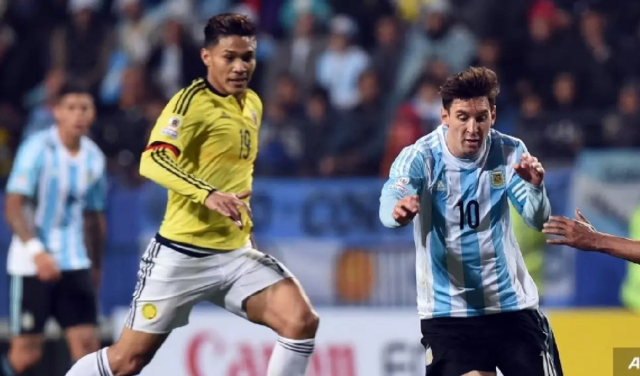Teófilo Gutiérrez y Lionel Messi