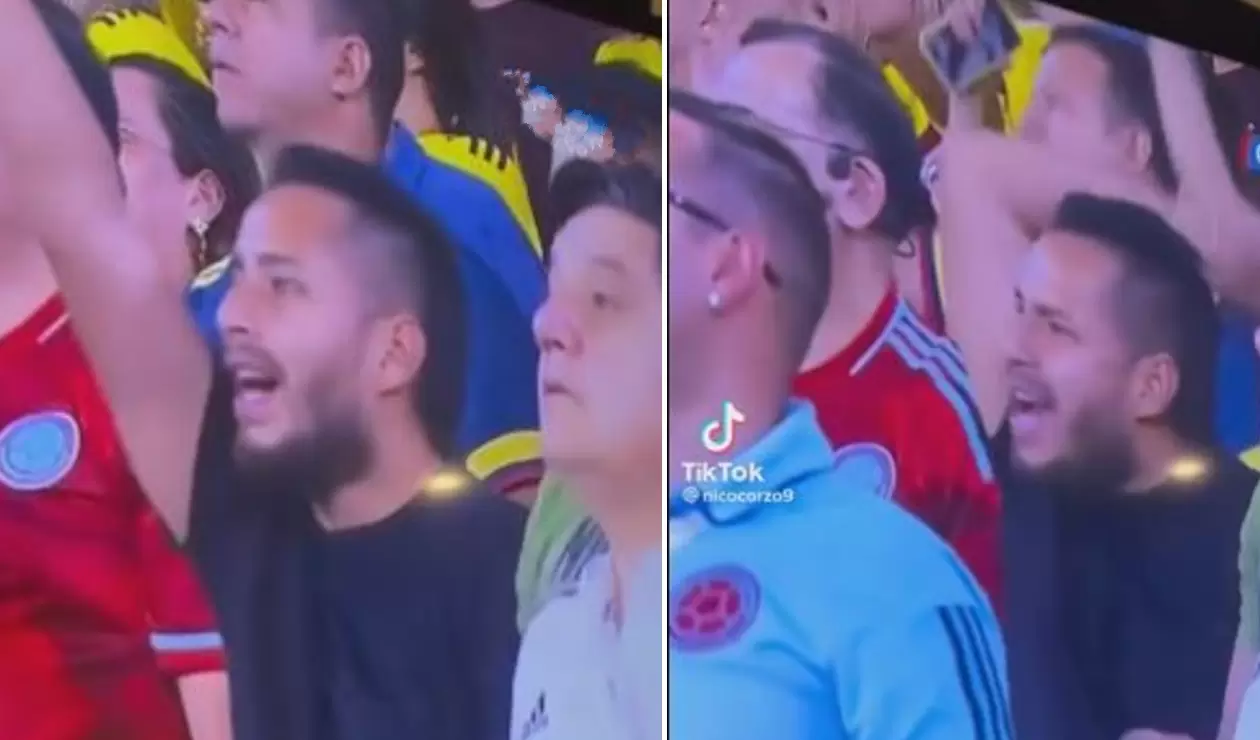 Reacción de hincha que creyó que Colombia falló gol ante Argentina