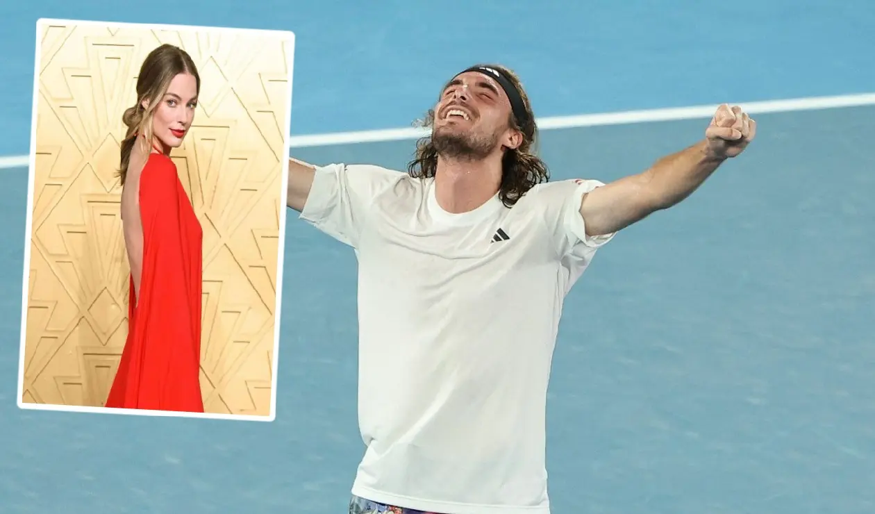 Stefanos Tsitsipas y Margot Robbie