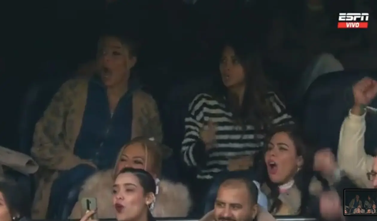 Antonella Rocusso celebrando el gol de Messi ante Lille