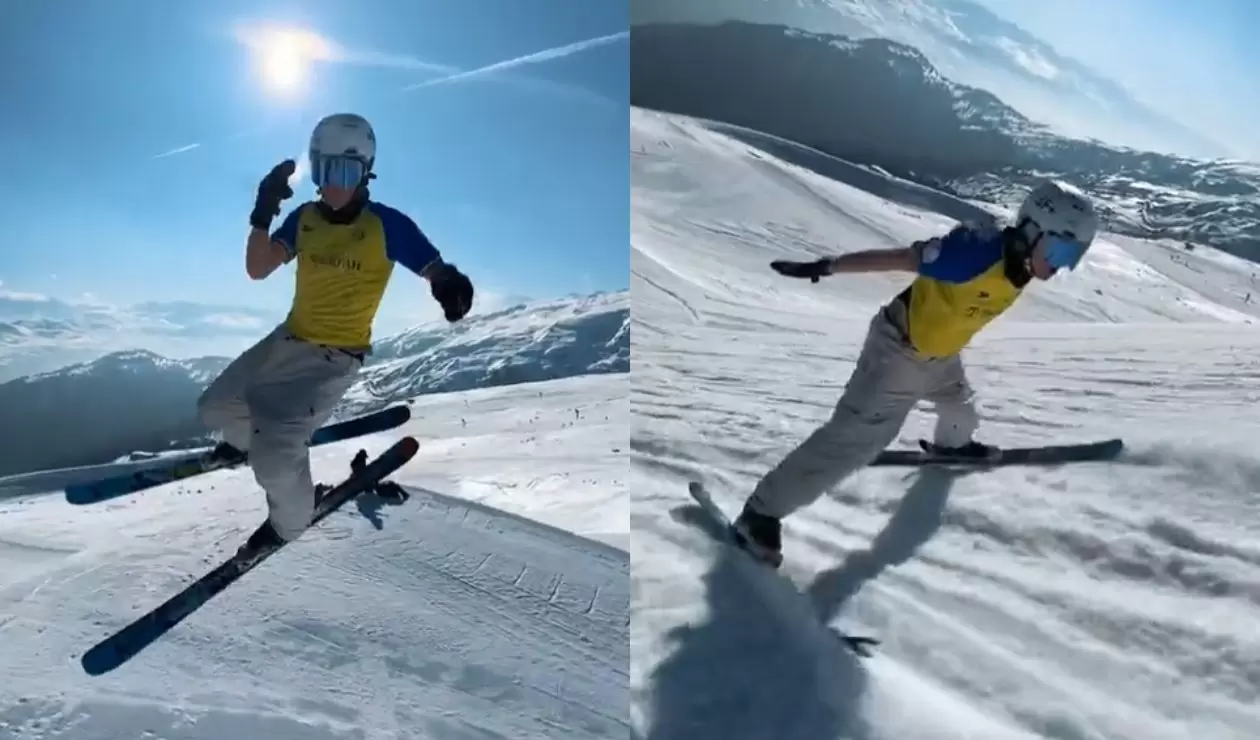 Cristiano Ronaldo celebración esquí