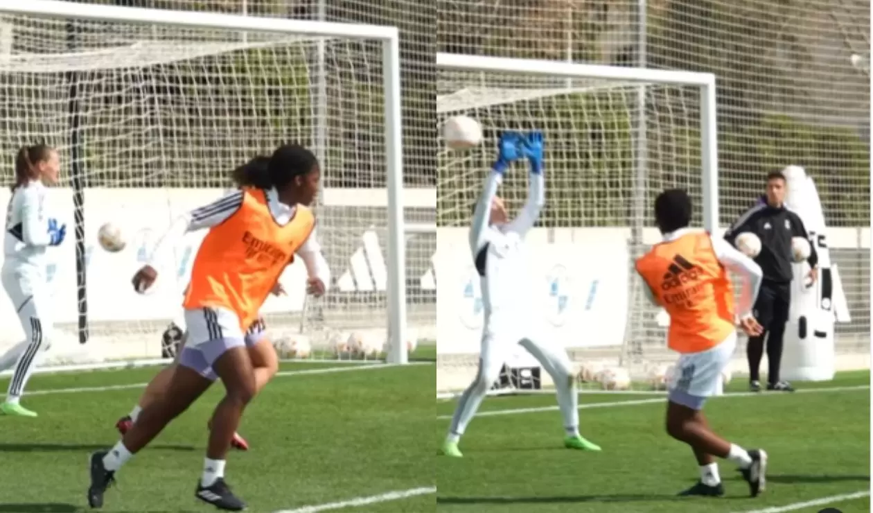 Gol de Linda Caicedo en entrenamiento con el Real Madrid