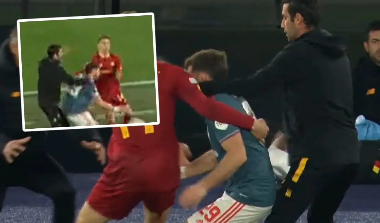 Agresión de ayudante de Mourinho a Santiago Giménez