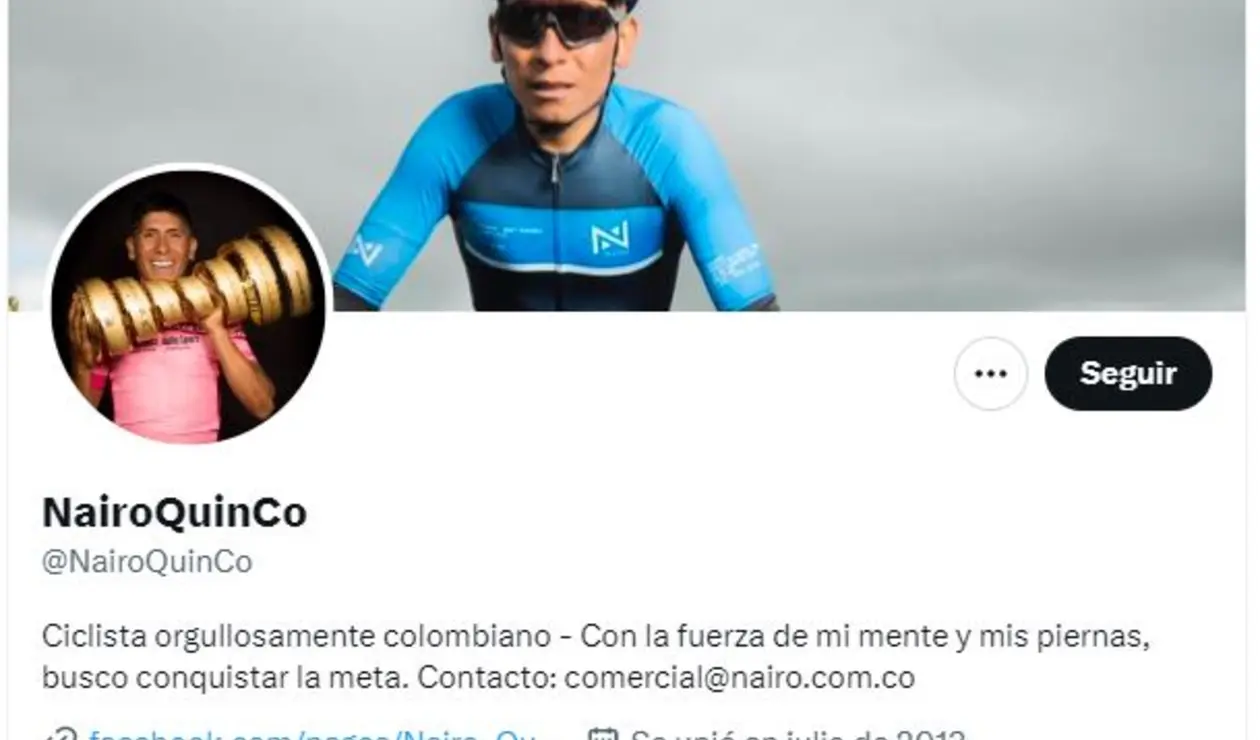 Twitter de Nairo Quintana