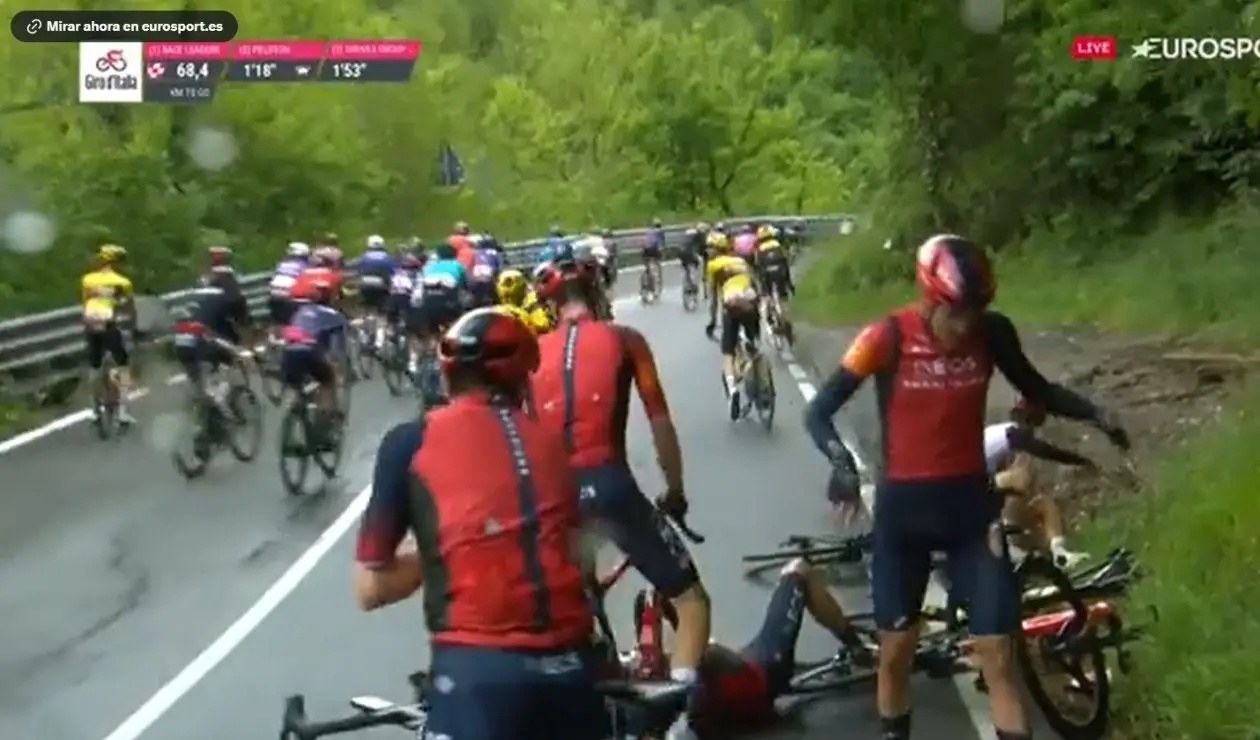 Accidente de Geraint Thomas Giro de Italia