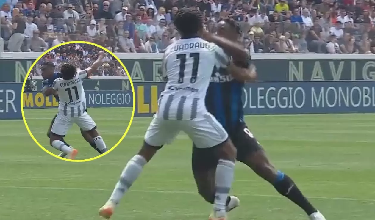 Disputa entre Duván Zapata y Juan Guillermo Cuadrado - Juventus vs Atalanta