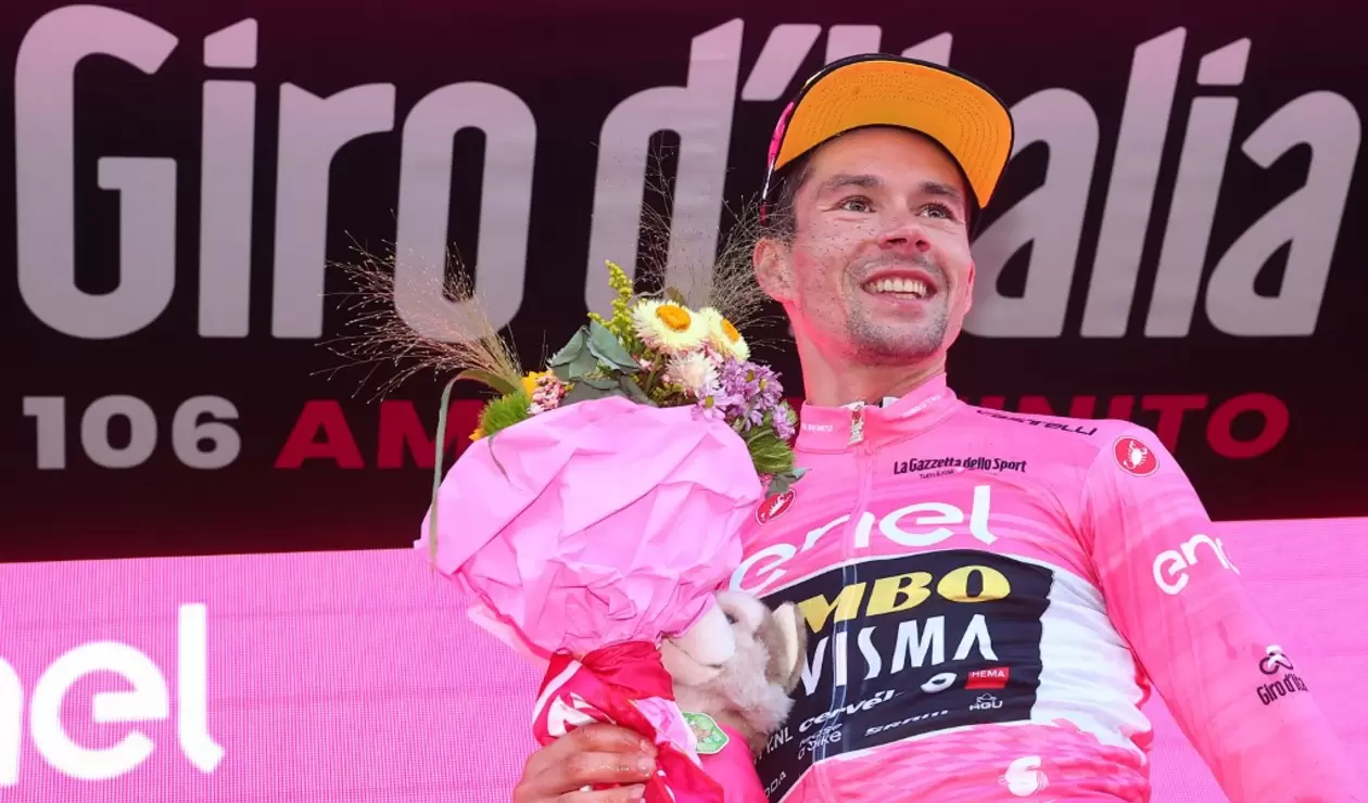 Primoz Roglic luego de ganar la etapa 20 del Giro de Italia 2023