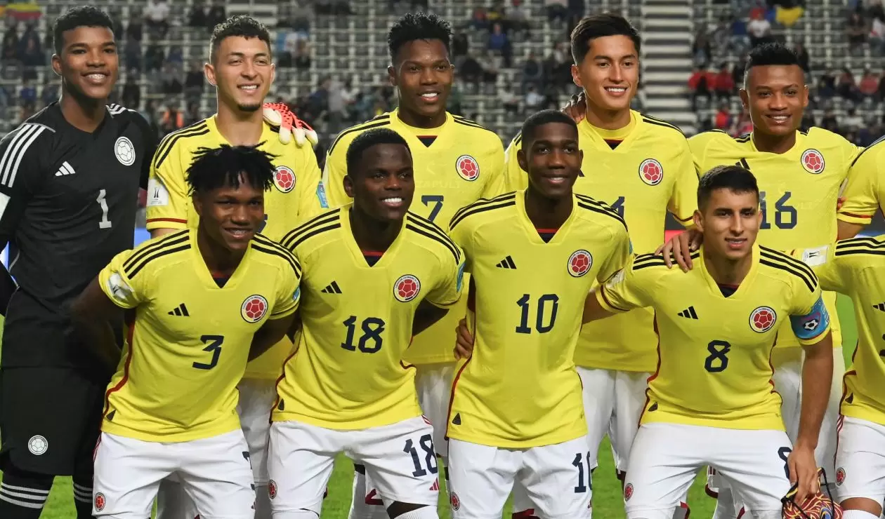 La Selección Colombia en el partido ante Japón del Mundial sub 20 de Argentina