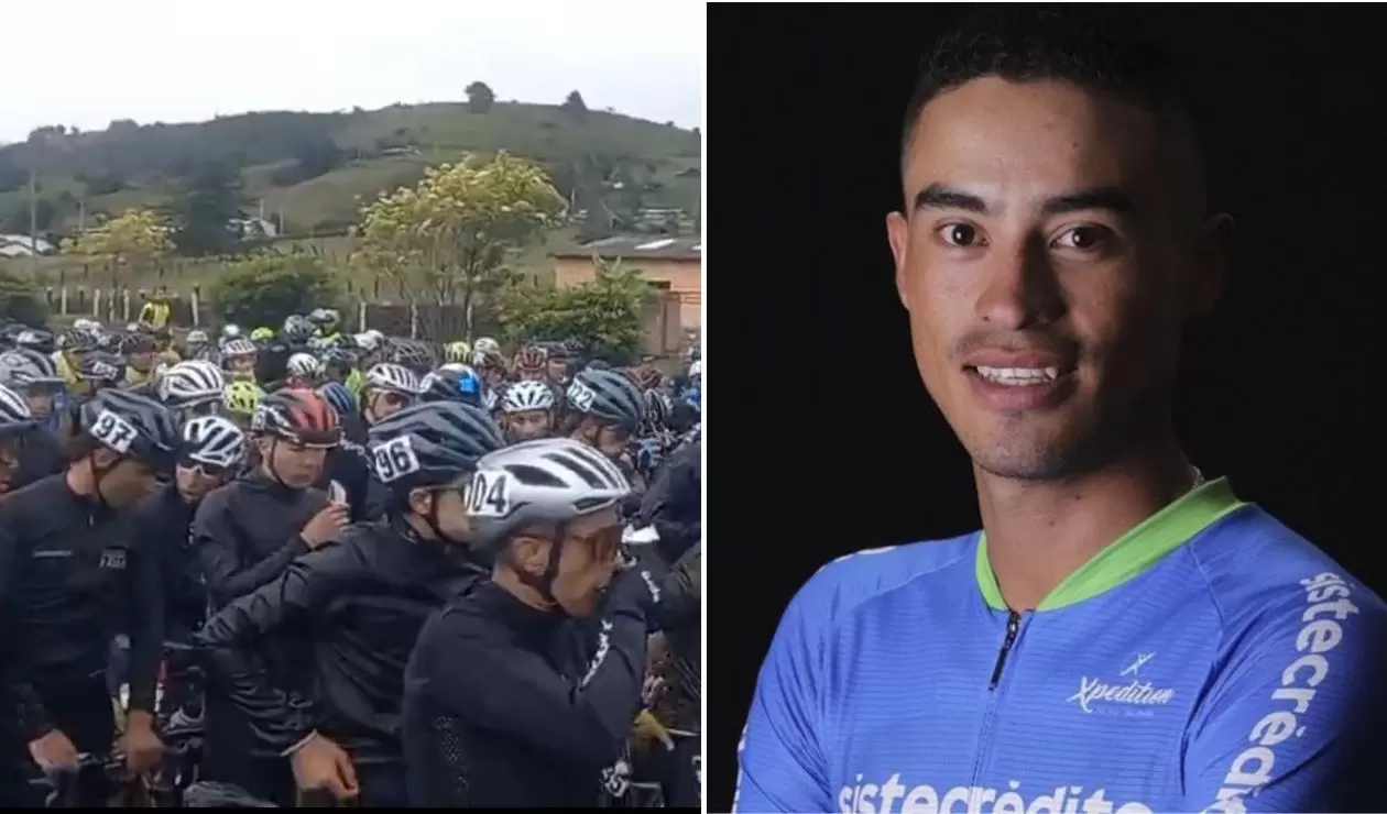 El homenaje del pelotón de la Vuelta a Colombia para Germán Chaves