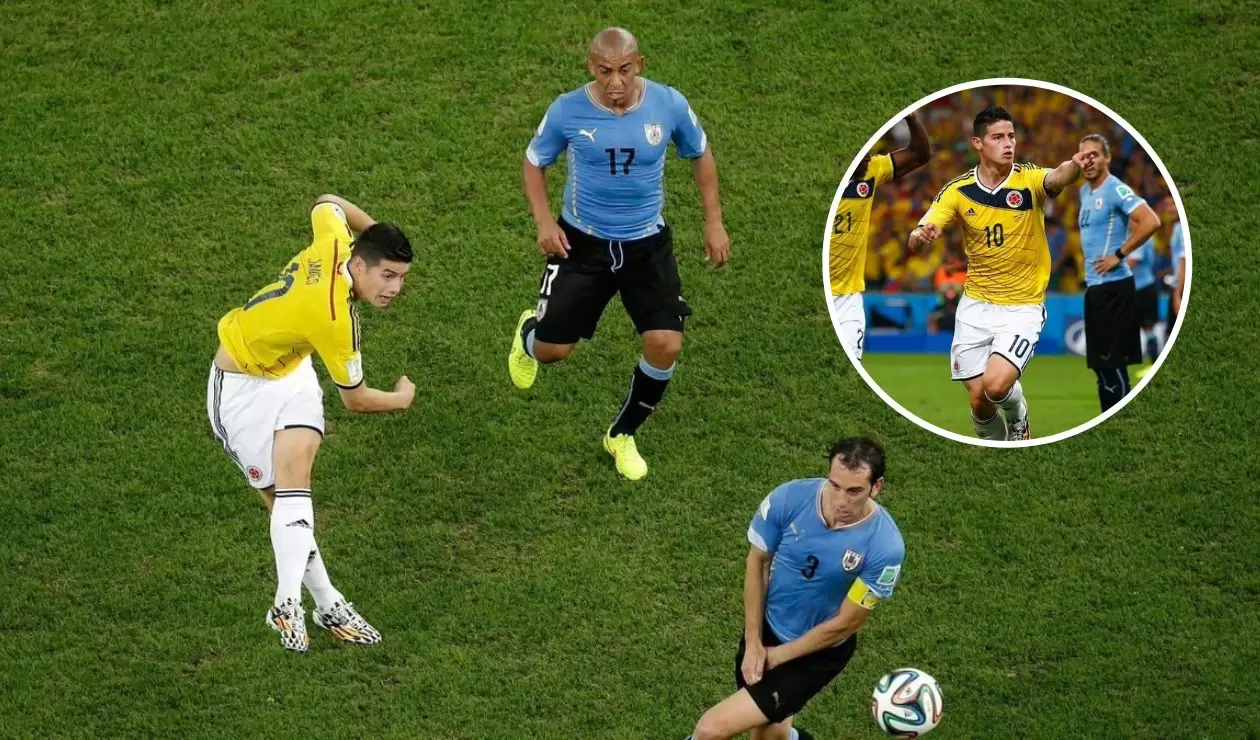 James Rodríguez vs Uruguay en el Mundial 2014